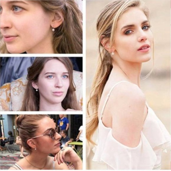 NEW 925 Silver Natural Freshwater Pearl Earrings - Picture 9 of 13